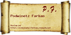 Podwinetz Farkas névjegykártya